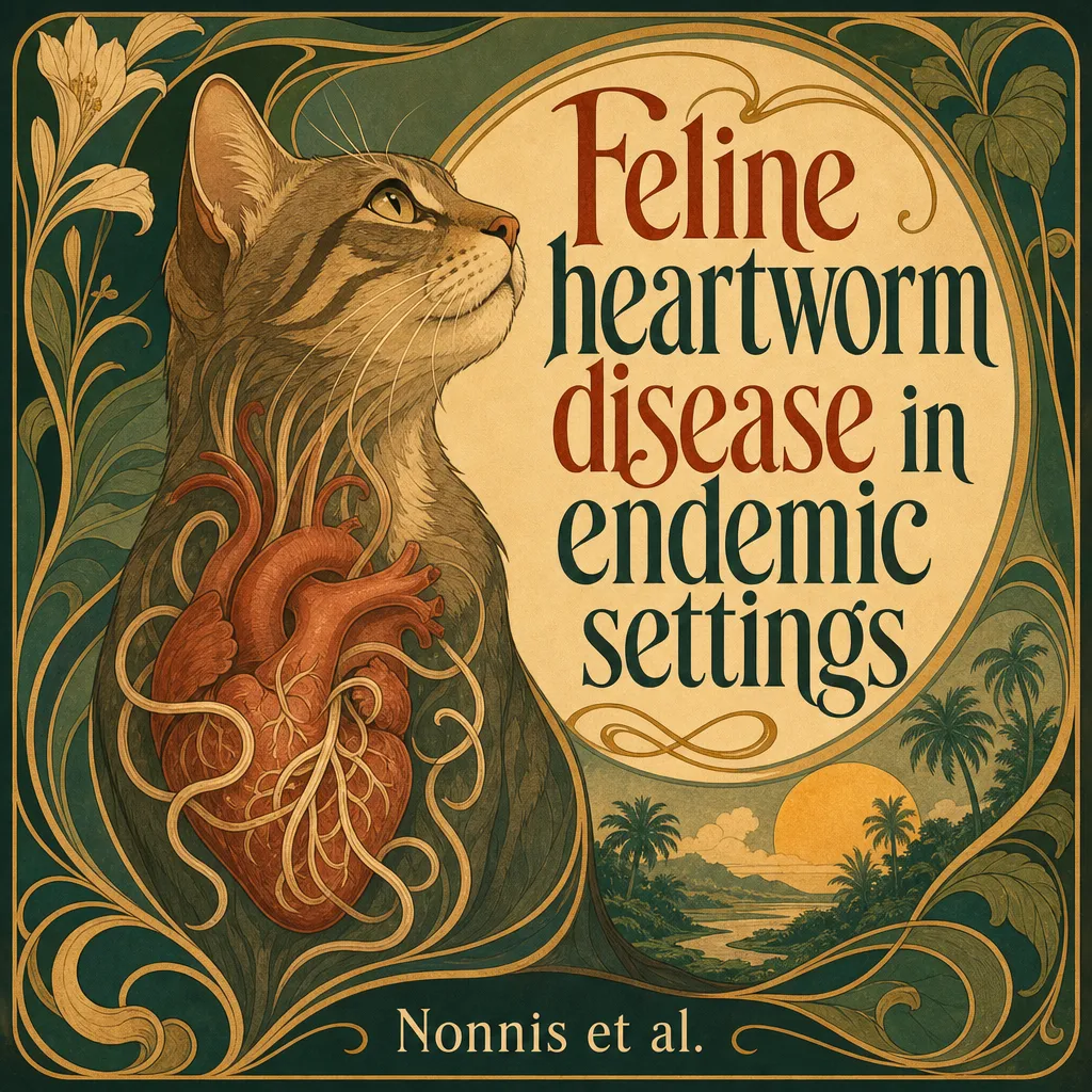 Cover art for a veterinary paper on feline heartworm
